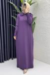 Yasmin Elbise Tesettür Giyim  Mor