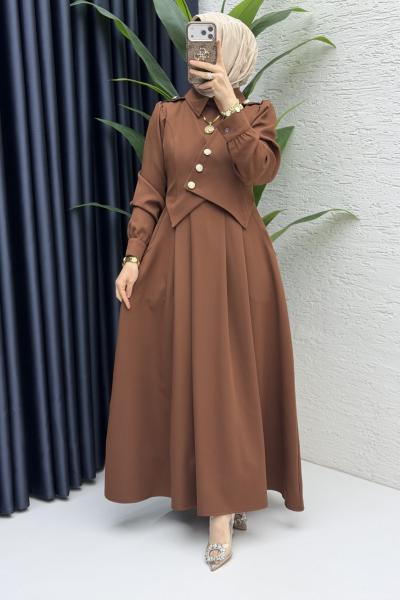 Zahidar Elbise Tesettür Giyim  Kahve