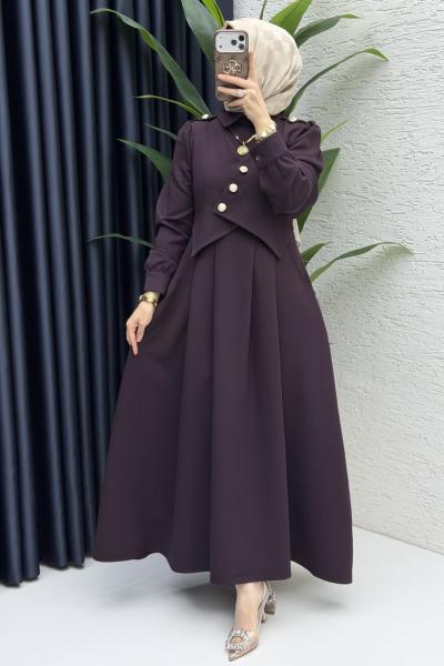 Zahidar Elbise Tesettür Giyim  Mürdüm