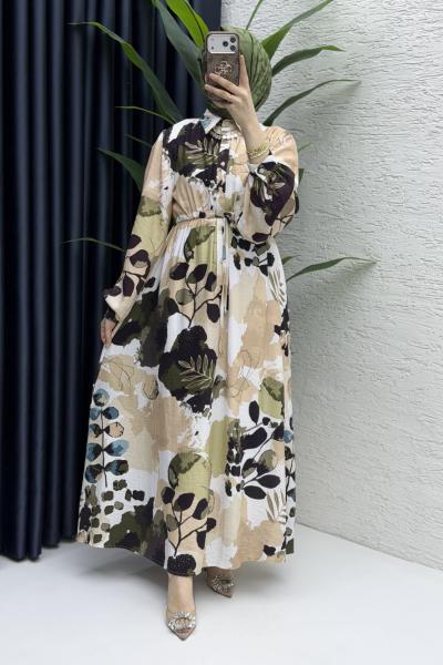 Zeliha Elbise Tesettür Giyim  Kahve