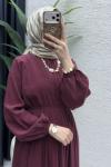 Zişan Elbise Tesettür Giyim  Bordo
